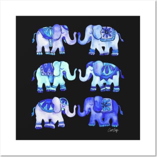 blue elephants Posters and Art
